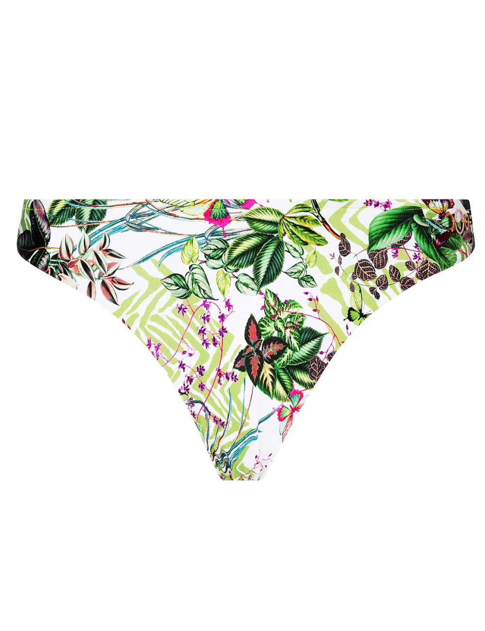 Bas De Maillot De Bain Lise Charmel Taille 38 - Motif Fleur Tropicale Citron Vert - Réf B0715